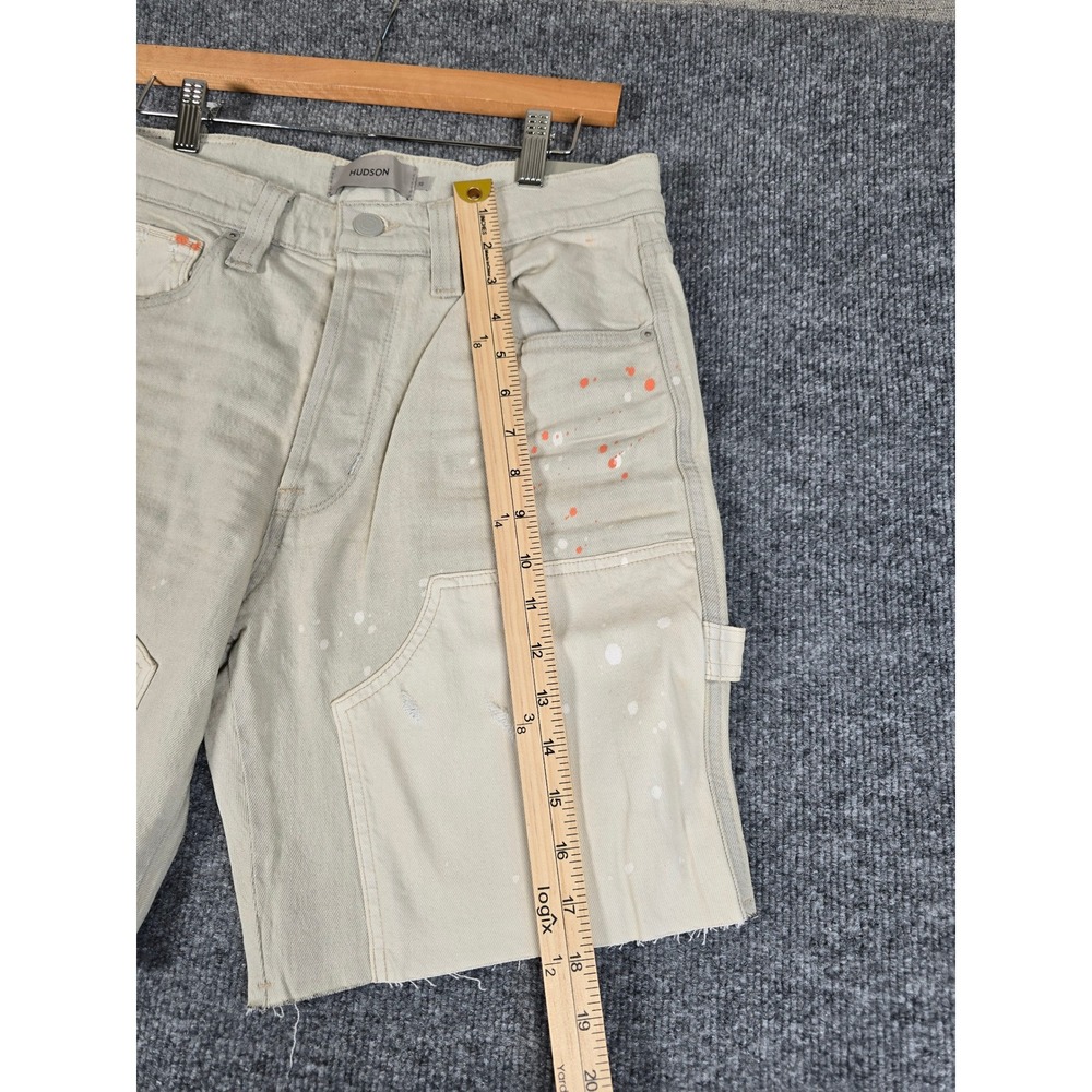 NEW Hudson Men's Carpenter Shorts Tan Painter Distressed Size 30 splatter paint‎ - Picture 6 of 14